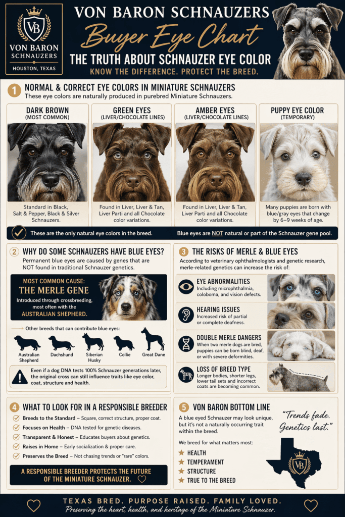 Blue eyed schnauzers
